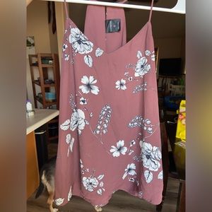 Express floral strappy Barcelona cami in earthy burgundy. XS